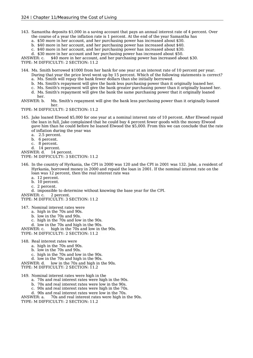 Chapter 11 Measuring the Cost of Living Multiple Choice 3 - Page 8
