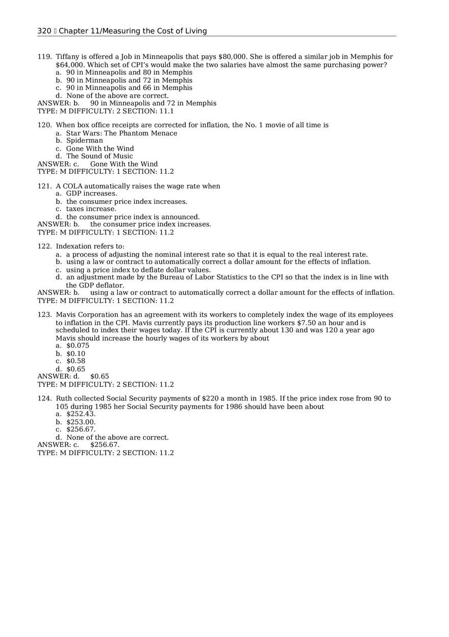 Chapter 11 Measuring the Cost of Living Multiple Choice 3 - Page 4