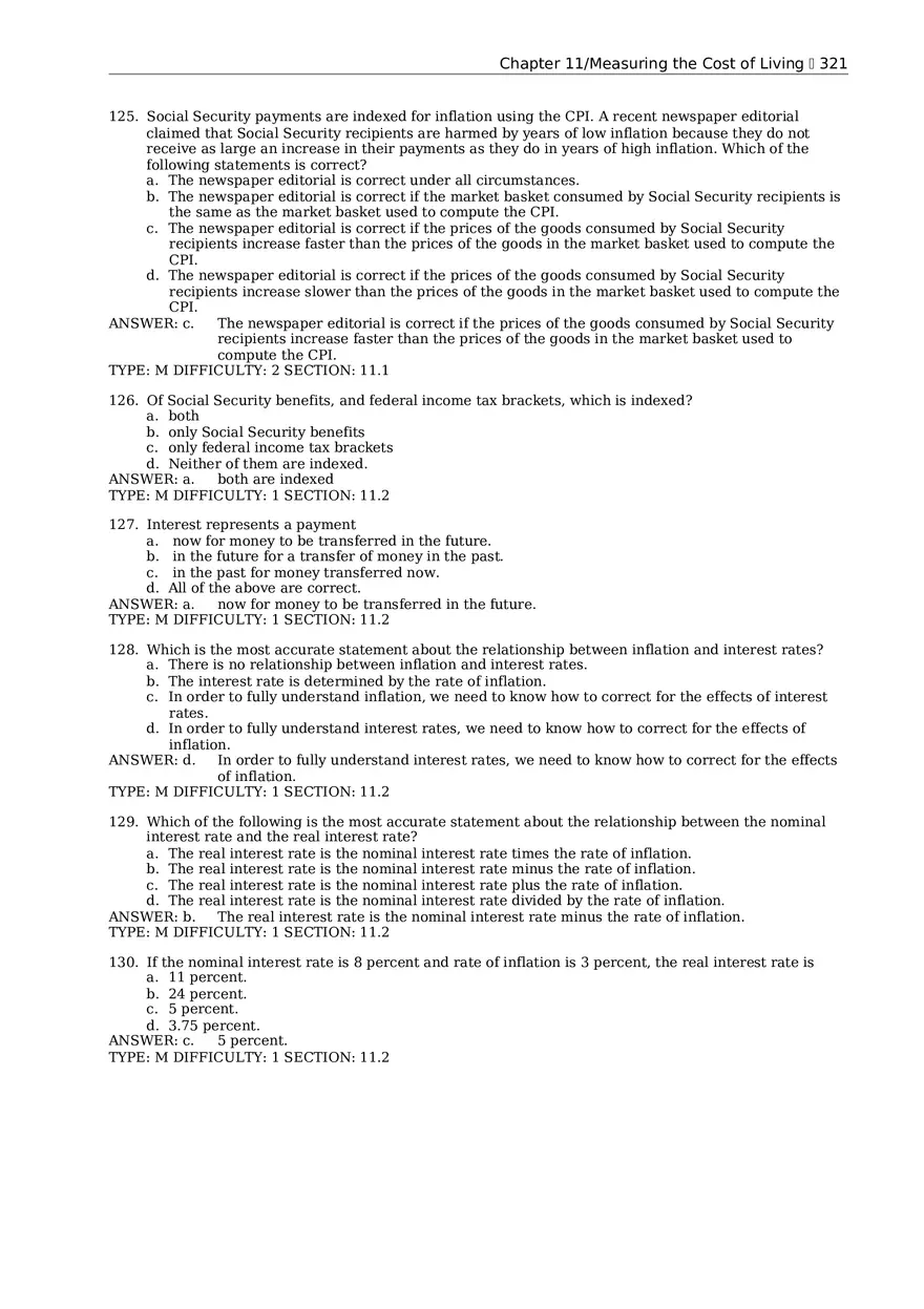 Chapter 11 Measuring the Cost of Living Multiple Choice 3 - Page 5
