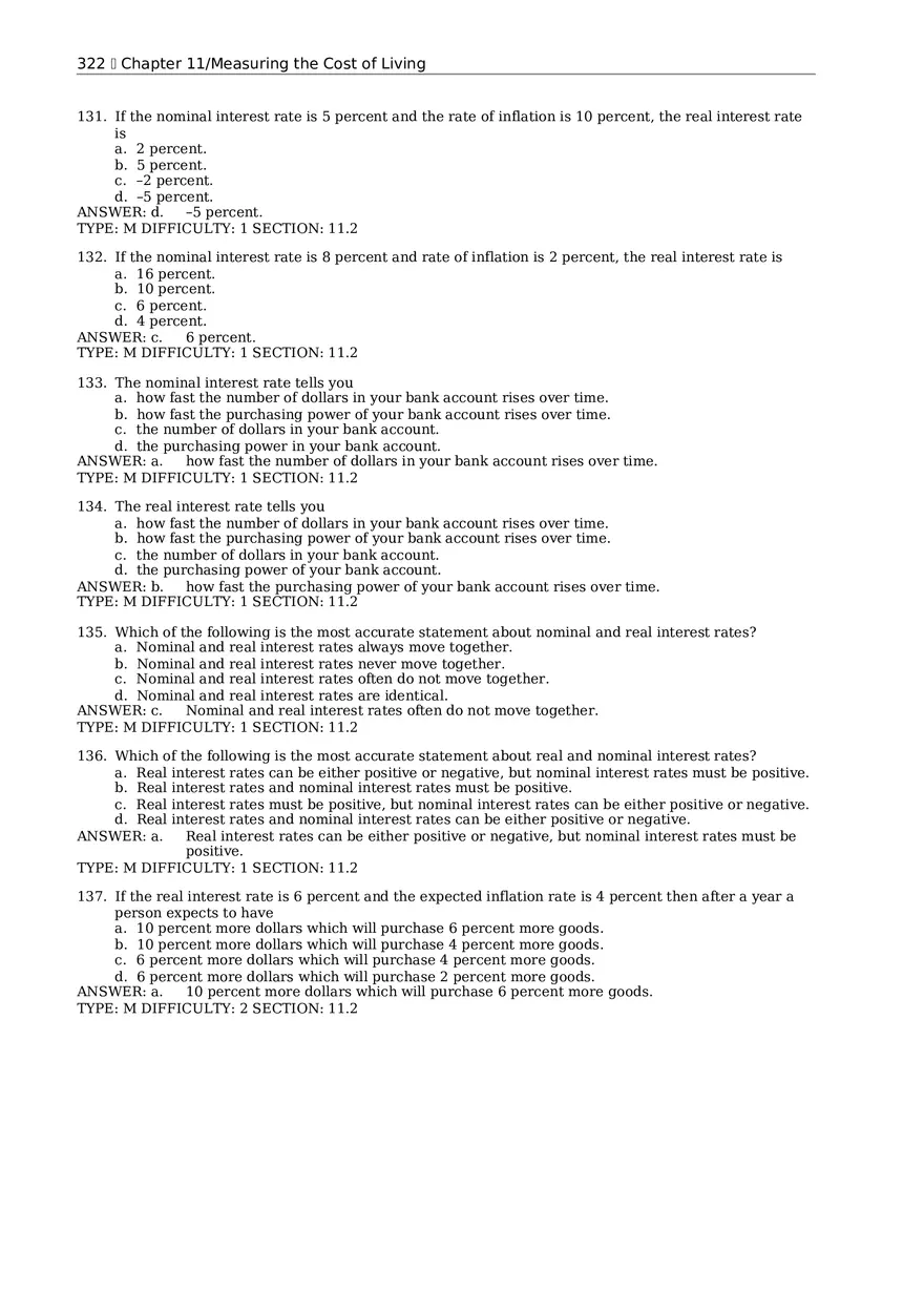 Chapter 11 Measuring the Cost of Living Multiple Choice 3 - Page 6