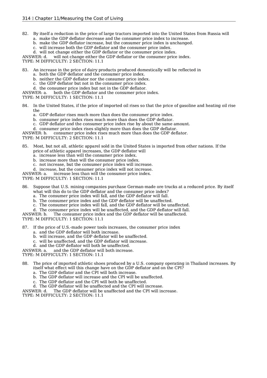 Chapter 11 Measuring the Cost of Living Multiple Choice 2 - Page 6