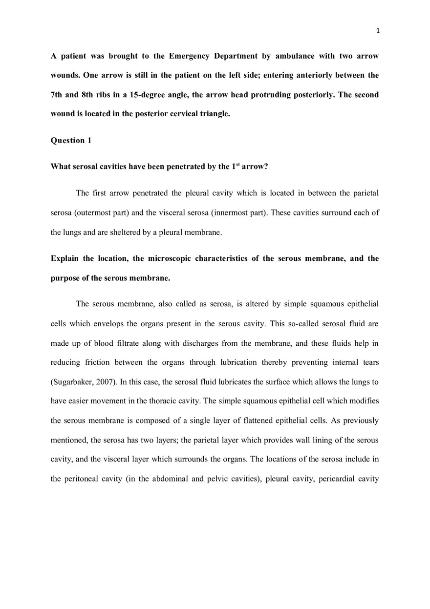 A Patient is Brought to the Emergency Department - Page 1