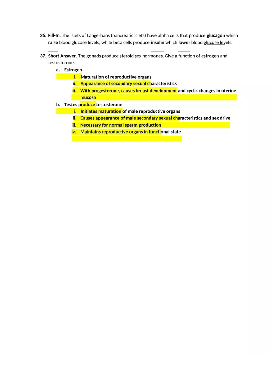 Ch. 16 – The Endocrine System – Answer Key - Page 7