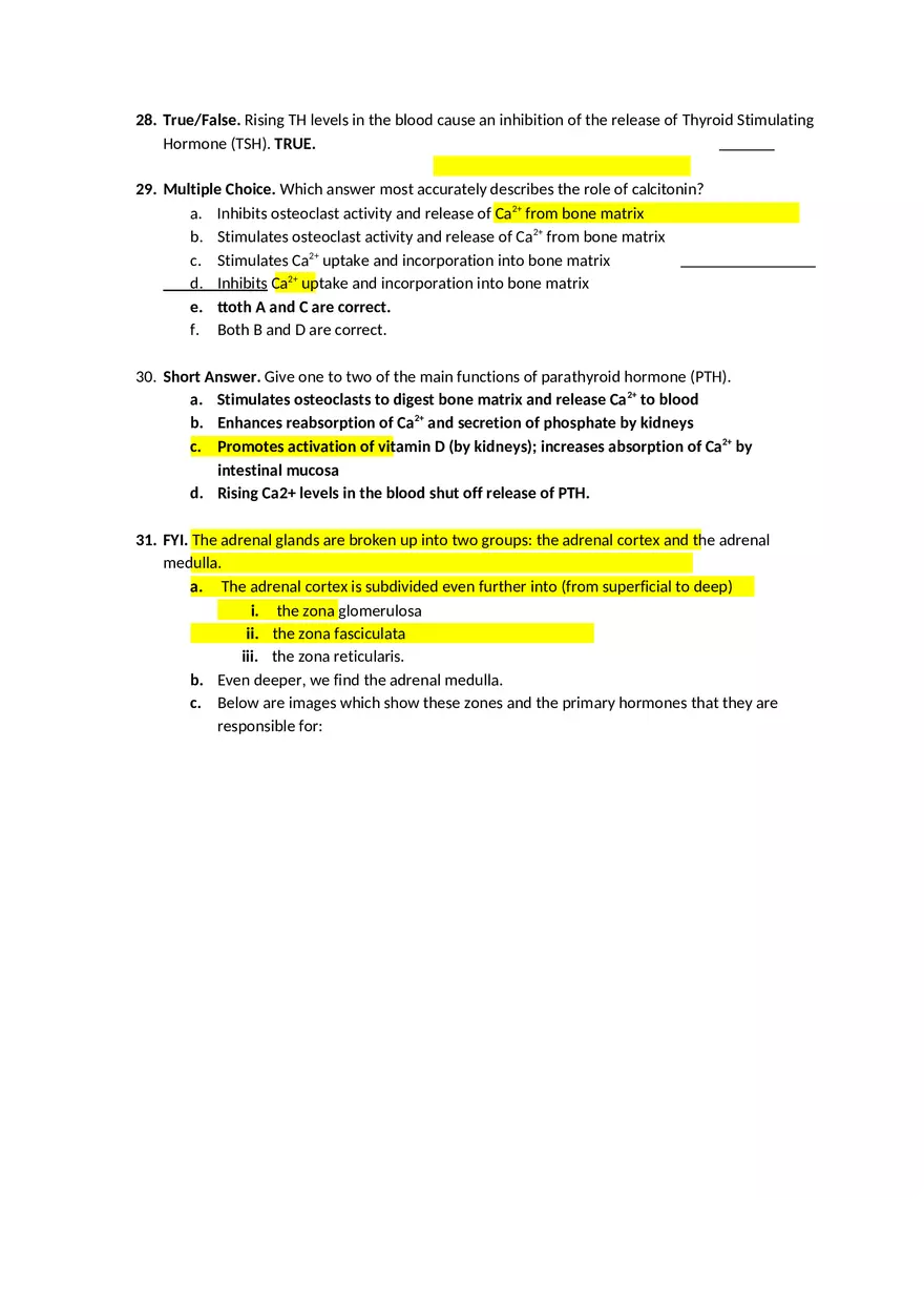 Ch. 16 – The Endocrine System – Answer Key - Page 5