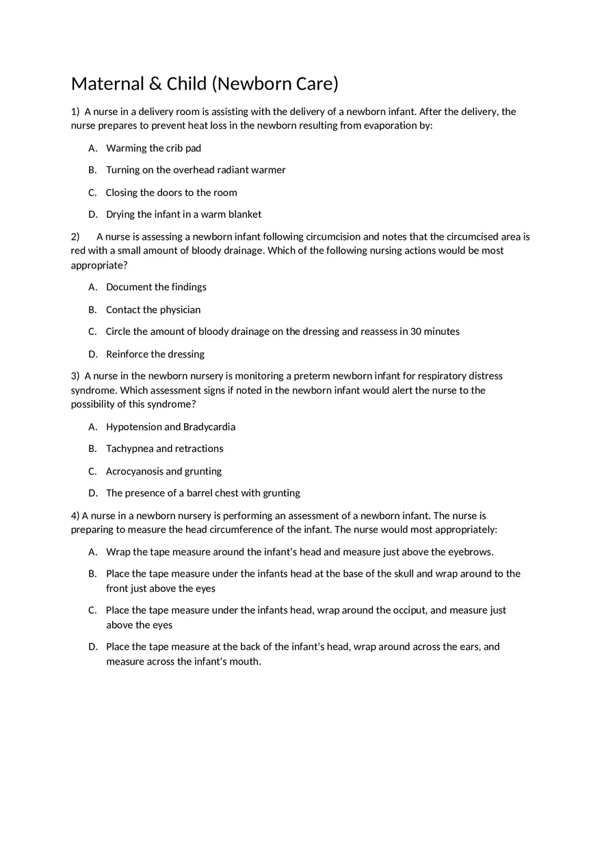 Maternal & Child (Newborn Care) - Page 1