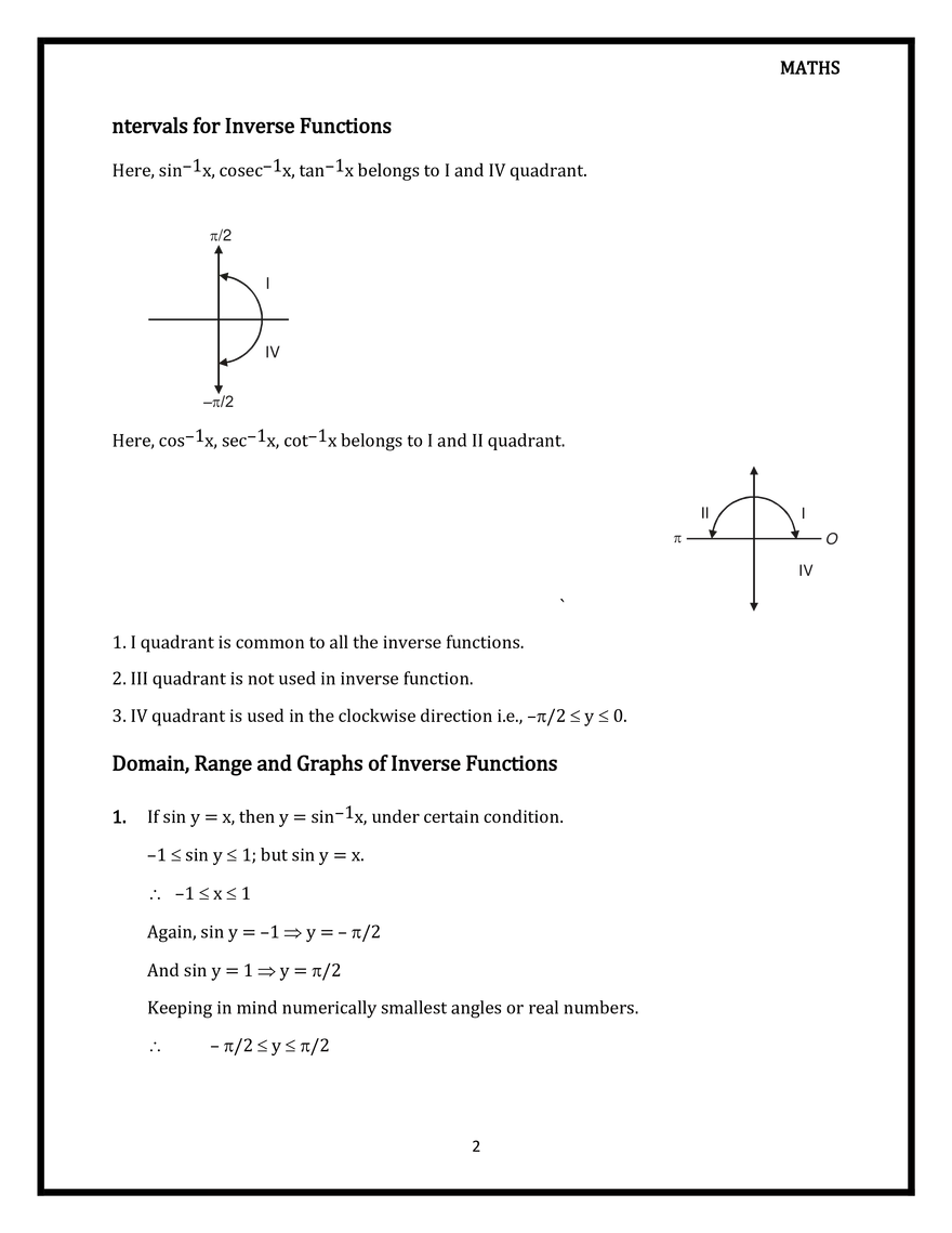 Basic Concepts of Inverse Trigonometric Function - Page 2