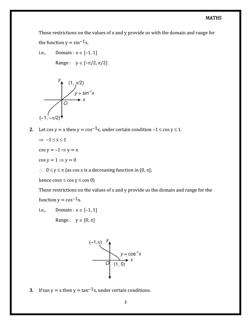 Basic Concepts of Inverse Trigonometric Function - Page 3