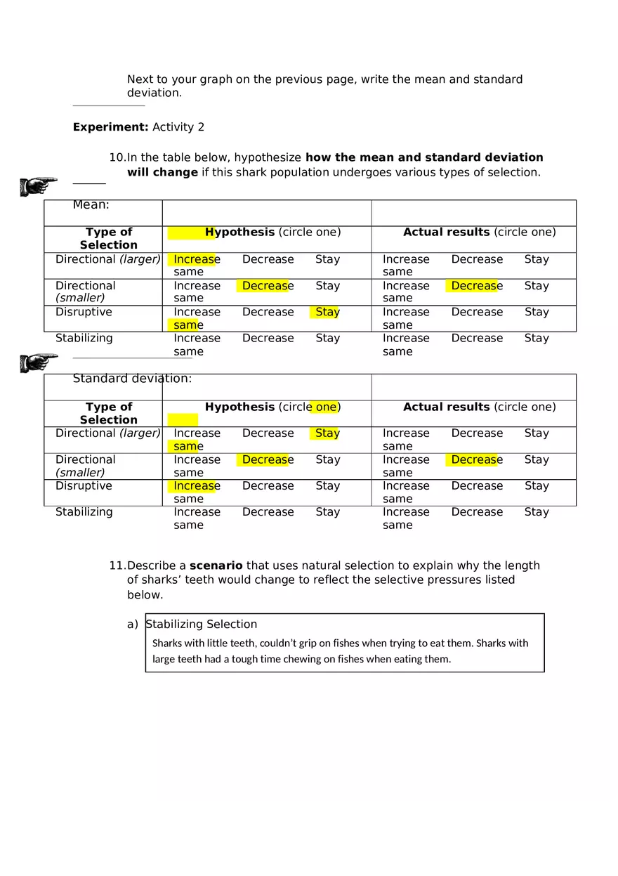 Lab Exercise 4 Patterns of Natural Selection - Page 5