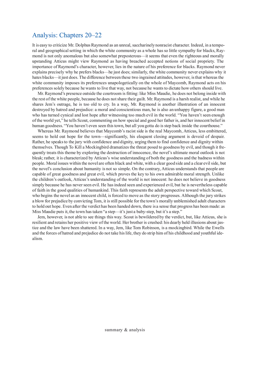 To Kill a Mockingbird Summary & Analysis Ch. 20-22 - Page 2