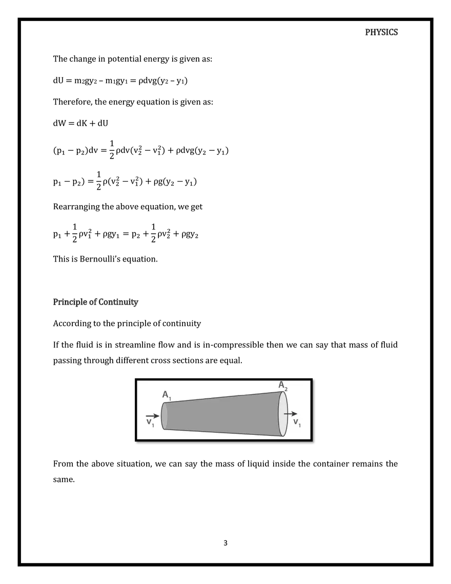 Mechanical Properties of Fluid Bernoulli’s Principle - Page 3