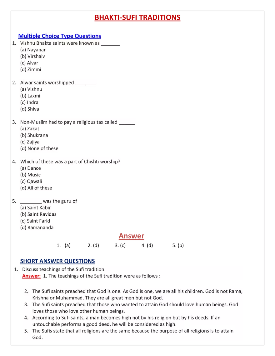 Bhakti-Sufi Traditions - Page 1