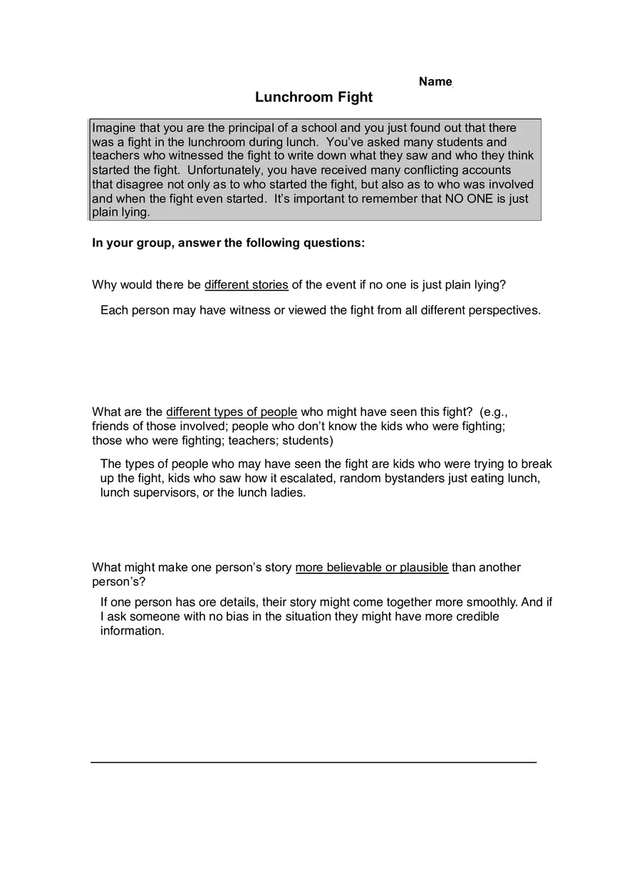 Lunchroom Fight - Page 1