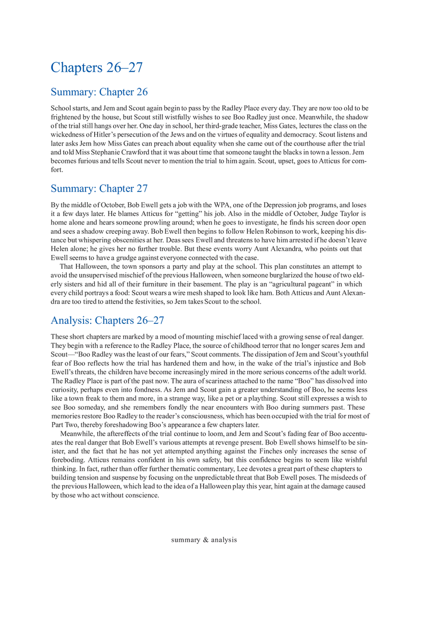 To Kill a Mockingbird Summary & Analysis Ch. 26-27 - Page 1