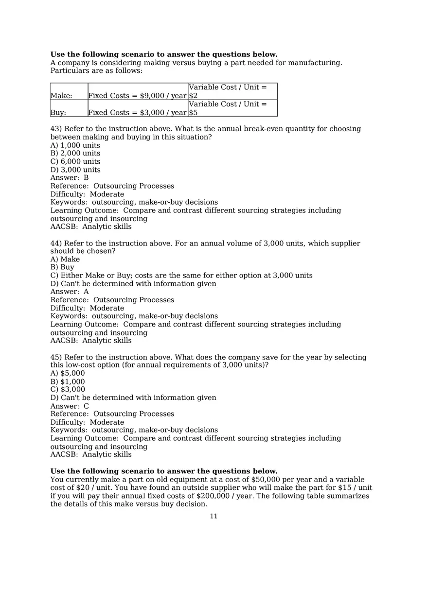 Chapter 10 Supply Chain Design Multiple Choice - Page 11