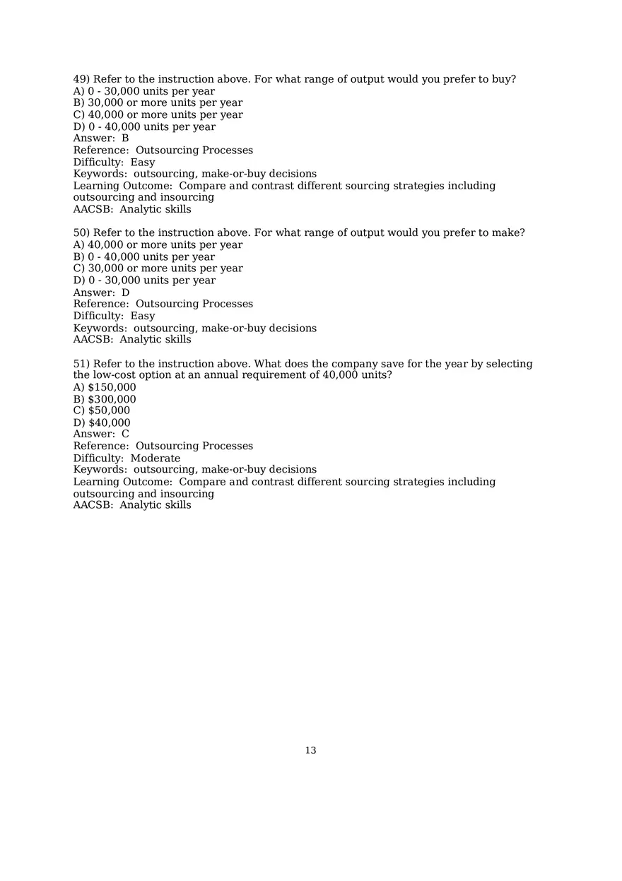 Chapter 10 Supply Chain Design Multiple Choice - Page 13