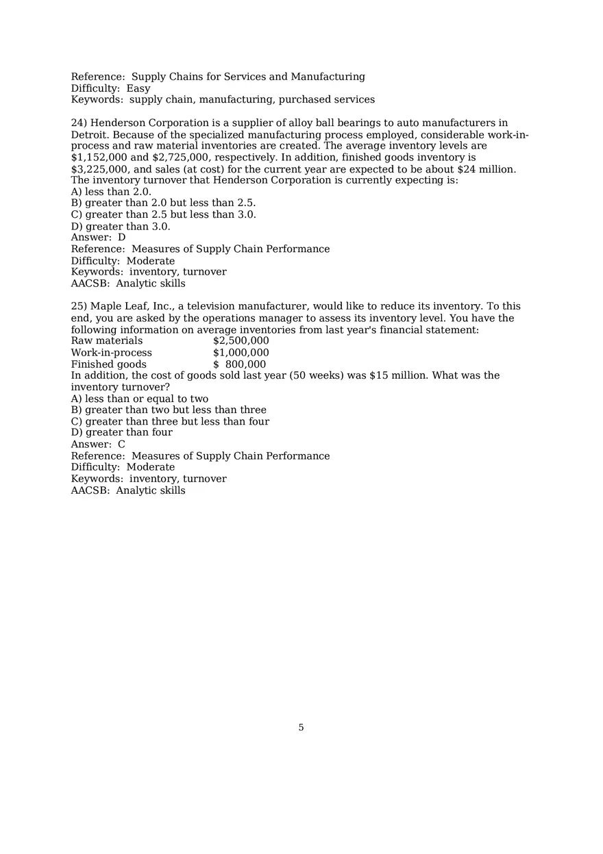 Chapter 10 Supply Chain Design Multiple Choice - Page 2