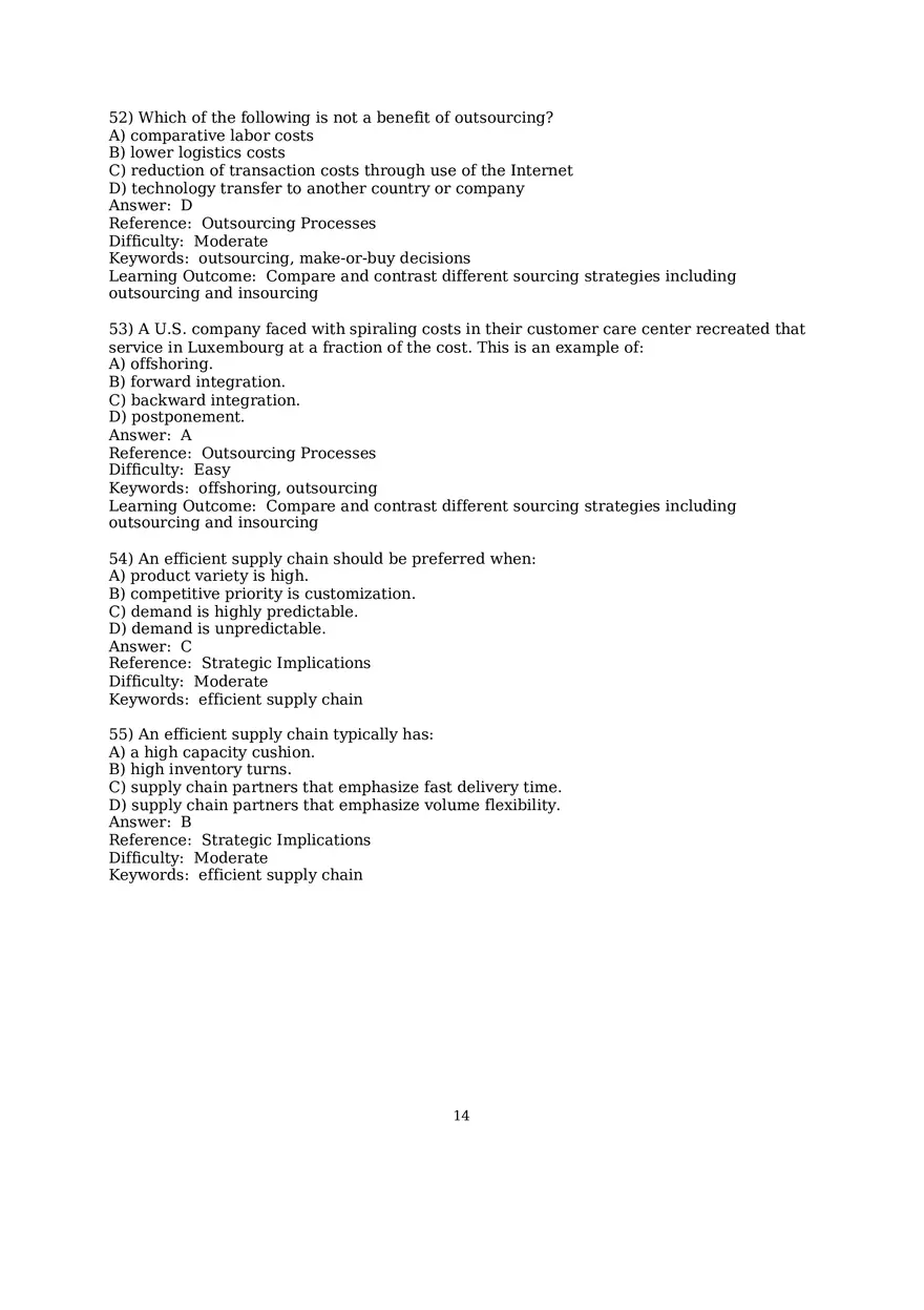 Chapter 10 Supply Chain Design Multiple Choice - Page 3