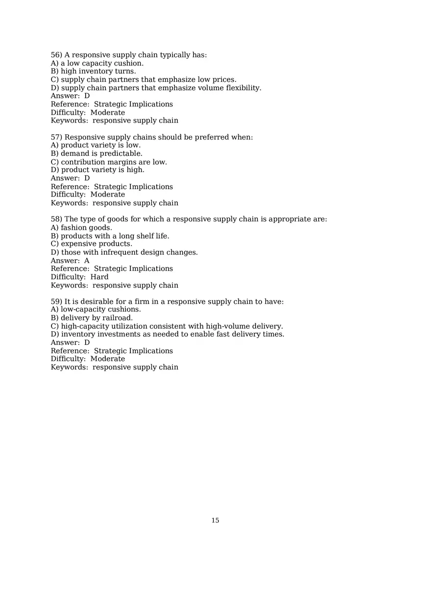 Chapter 10 Supply Chain Design Multiple Choice - Page 4