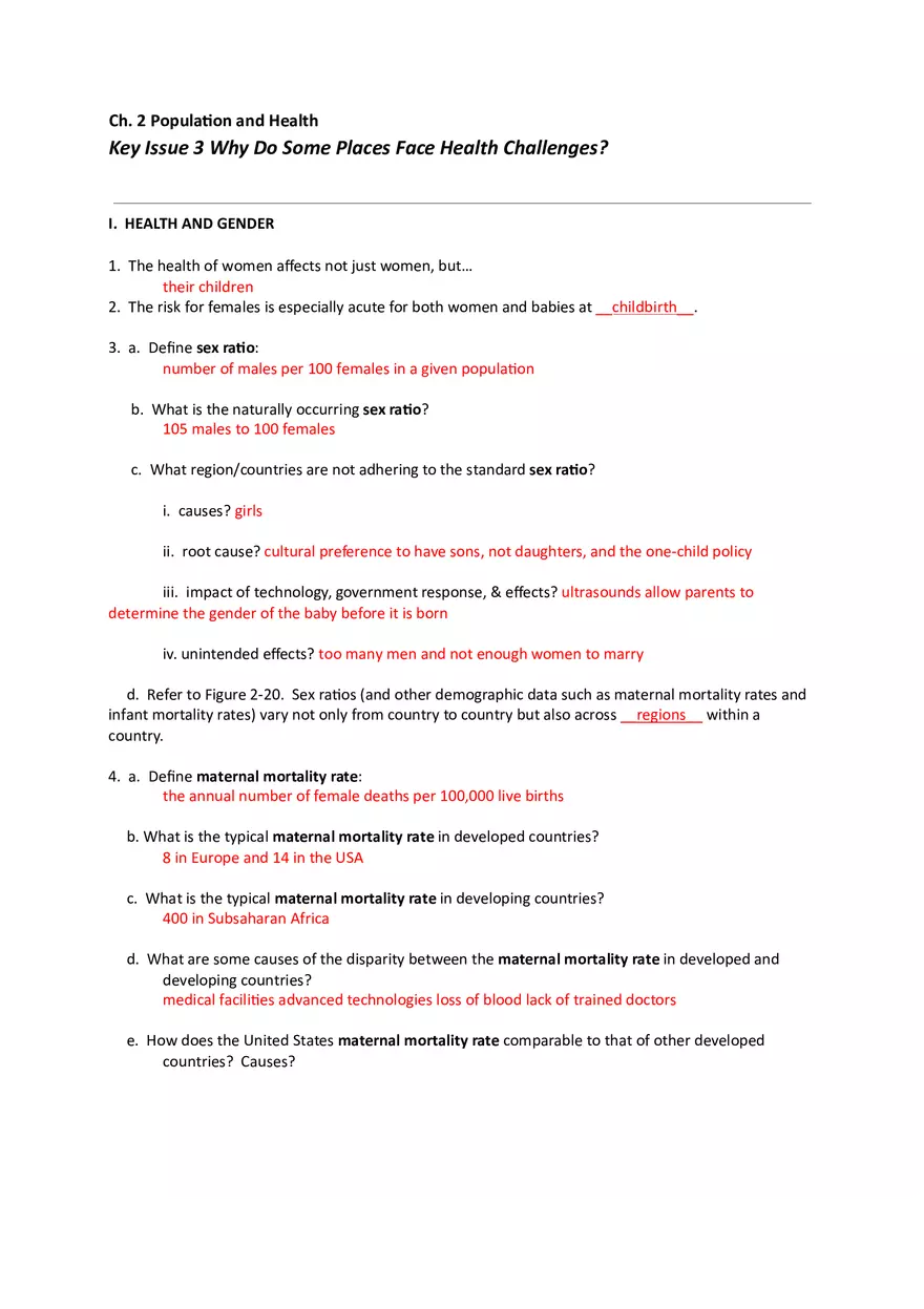 Chapter 2 Population and Health - Page 1