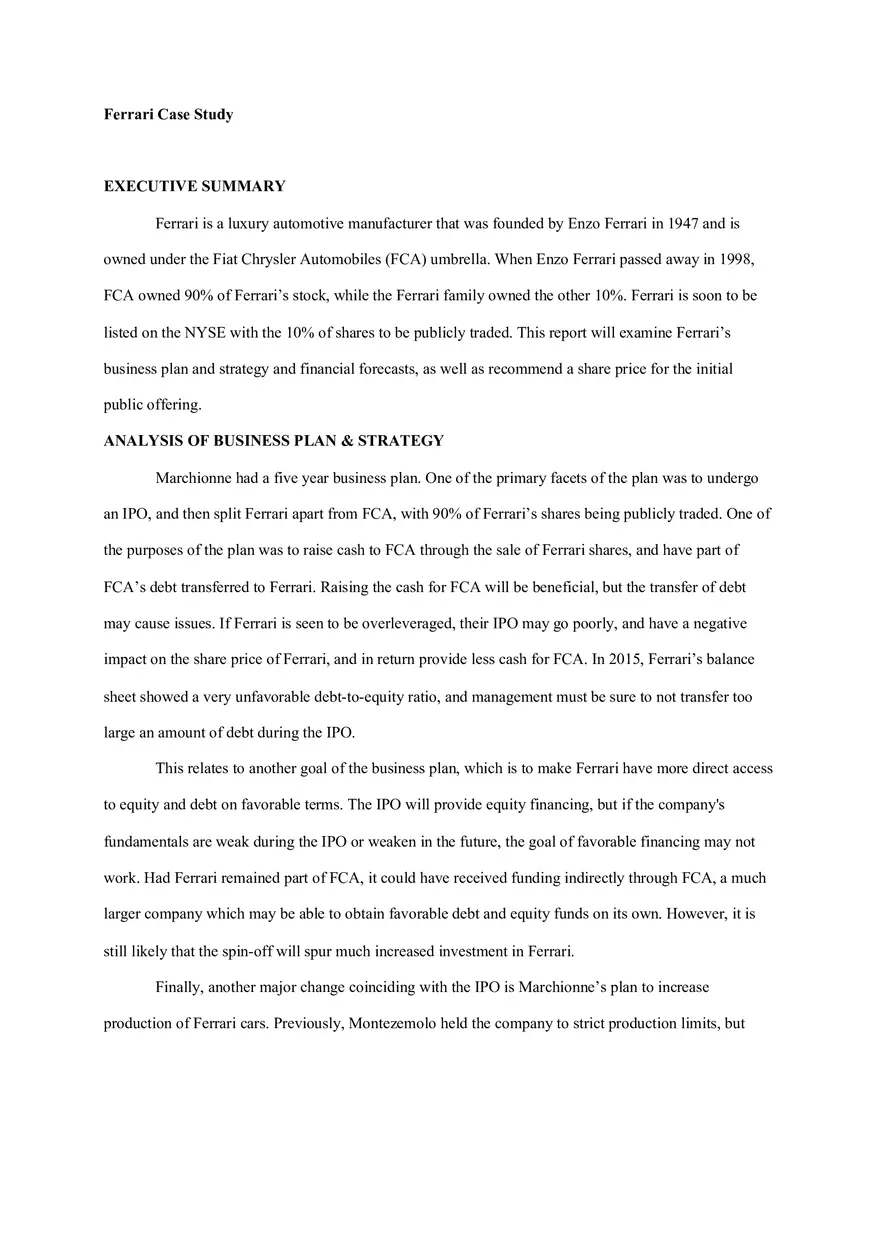 Ferrari Case Study - Page 1