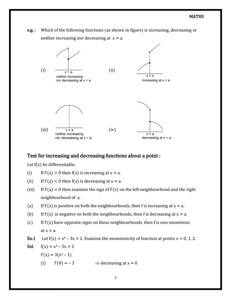 Increasing & Decreasing Functions - Page 7