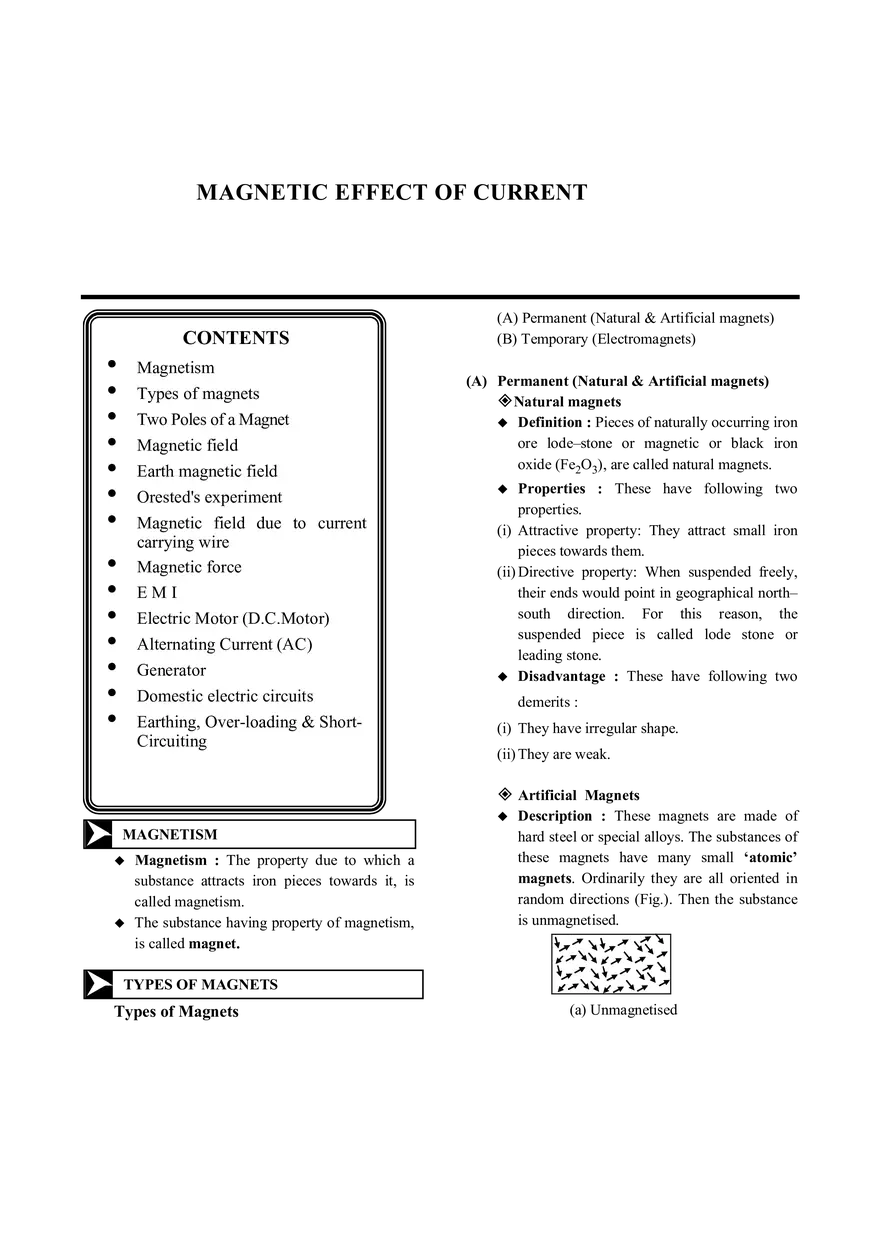 Magnetic Effect of Current - Page 1