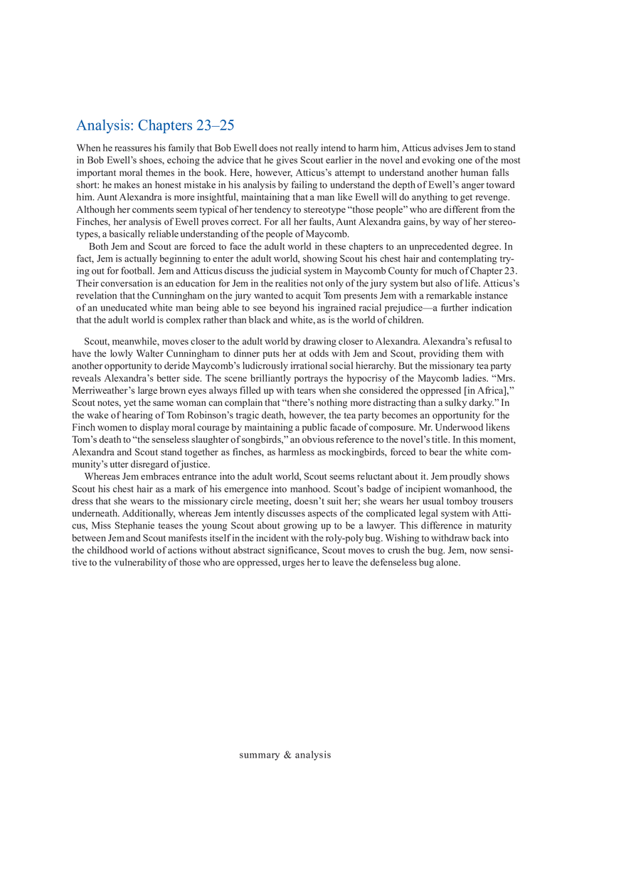 To Kill a Mockingbird Summary & Analysis Ch. 23-25 - Page 2