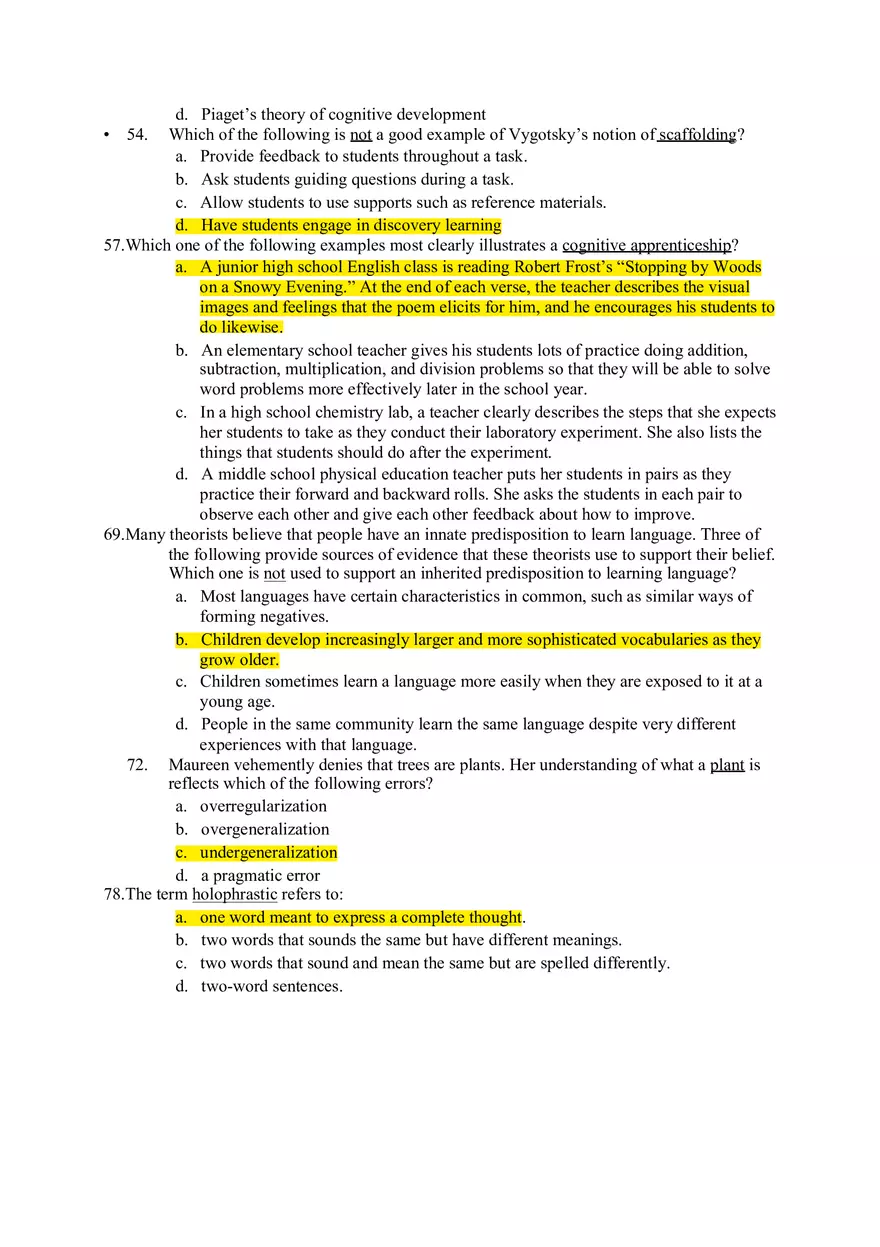 Educational Psychology Chapter 2 Practice Questions - Page 2