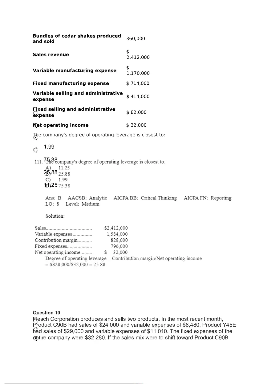 Management Accounting Quiz - Page 7