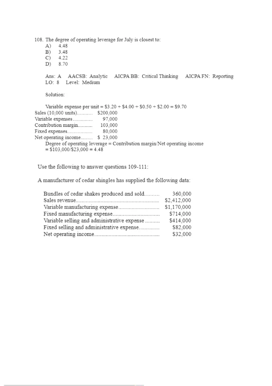 Management Accounting Quiz - Page 9