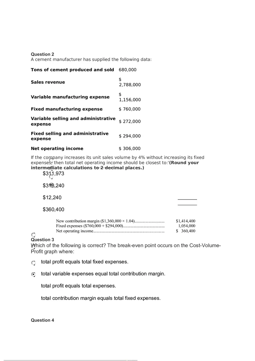 Management Accounting Quiz - Page 2