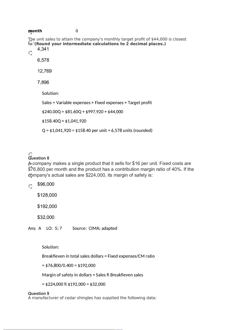 Management Accounting Quiz - Page 6