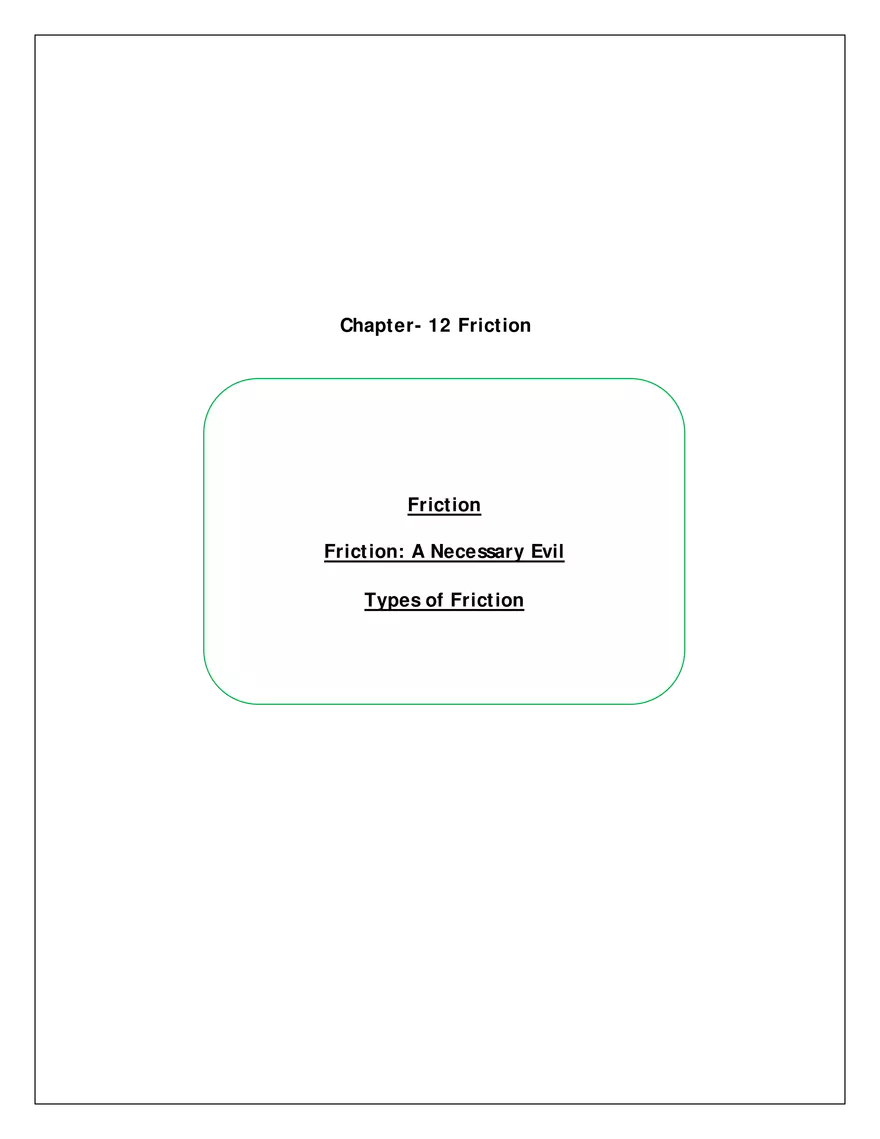 Chapter- 12 Friction - Page 1