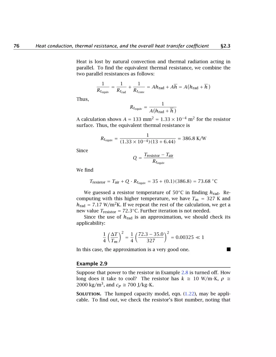Heat Conduction Concepts, Thermal Resistance, and the Overall Heat Transfer Coefficient - Page 21