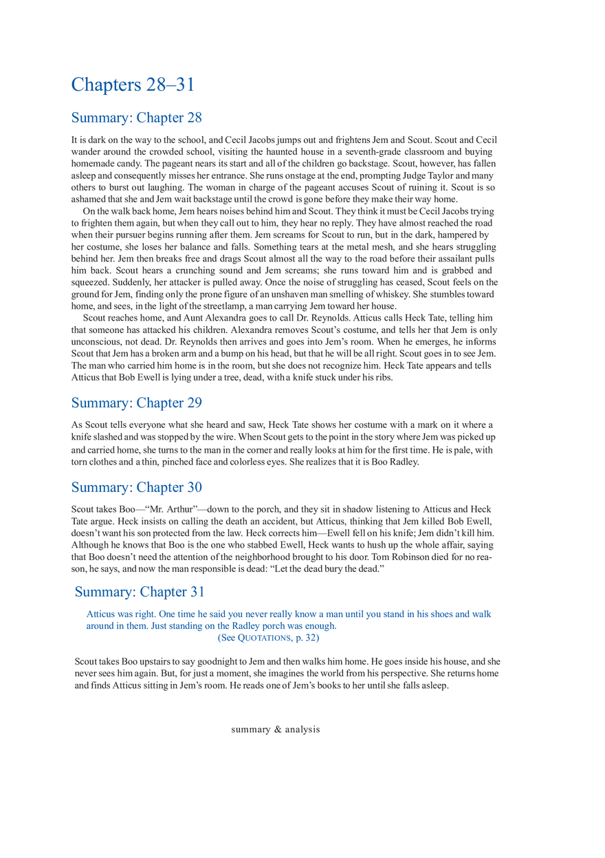 To Kill a Mockingbird Summary & Analysis Ch. 28-31 - Page 1
