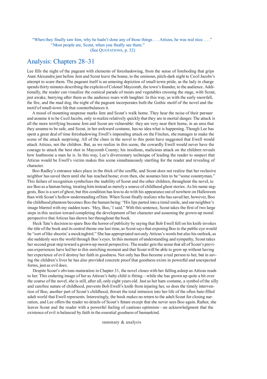 To Kill a Mockingbird Summary & Analysis Ch. 28-31 - Page 2