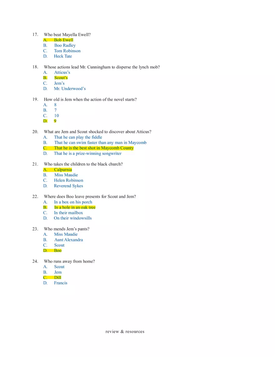 To Kill a Mockingbird Review & Resources - Page 3