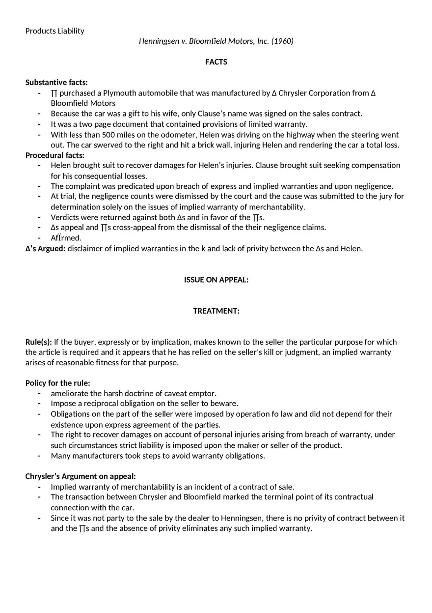 Henningsen v. Bloomfield Motors, Inc - Page 1