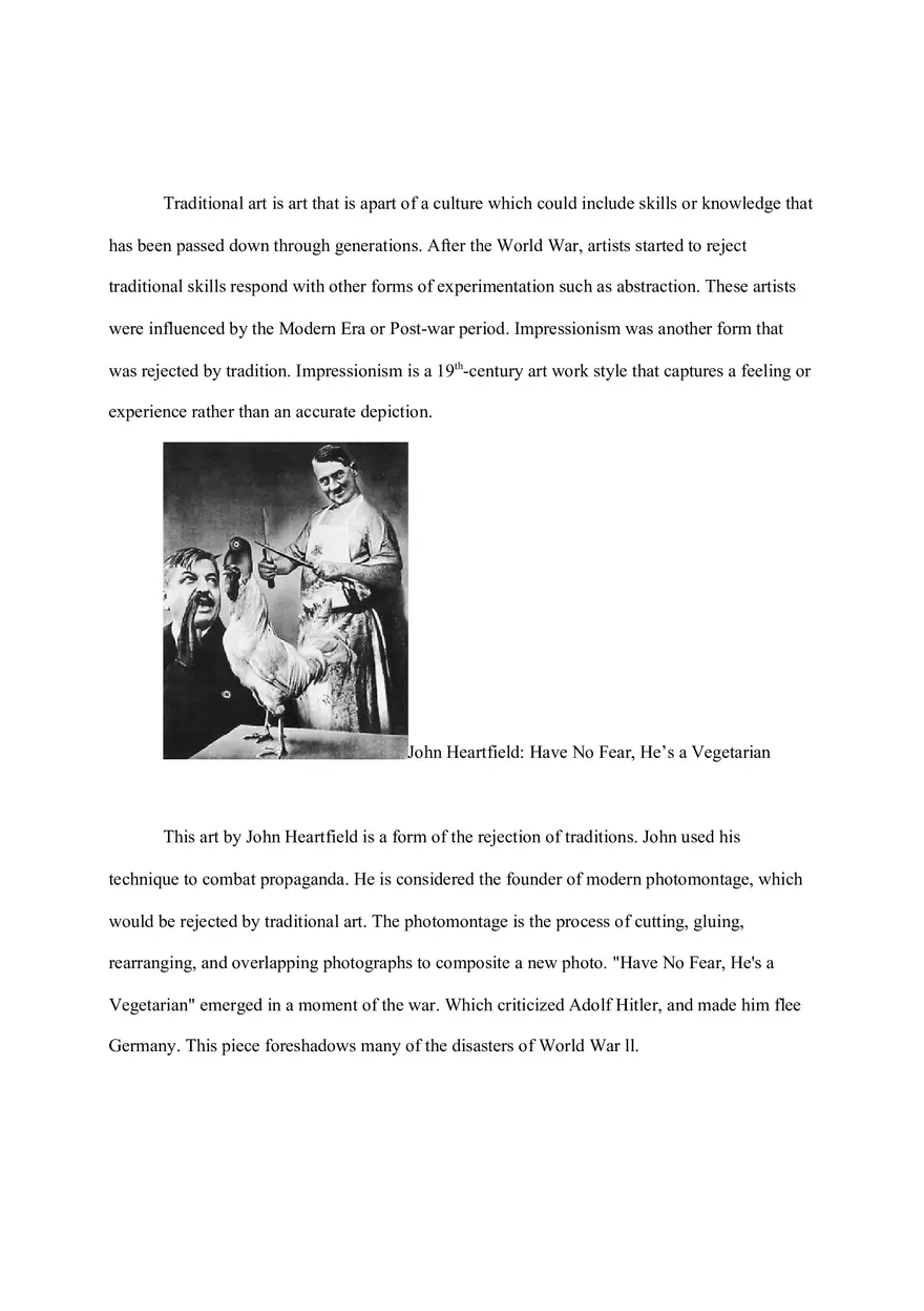 After the World War, Artists Started to Reject Traditional Skills - Page 1