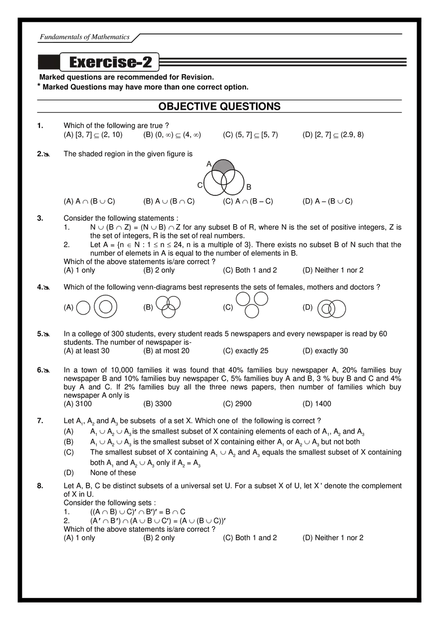 Fundamental of Mathematics Exercise - Page 16