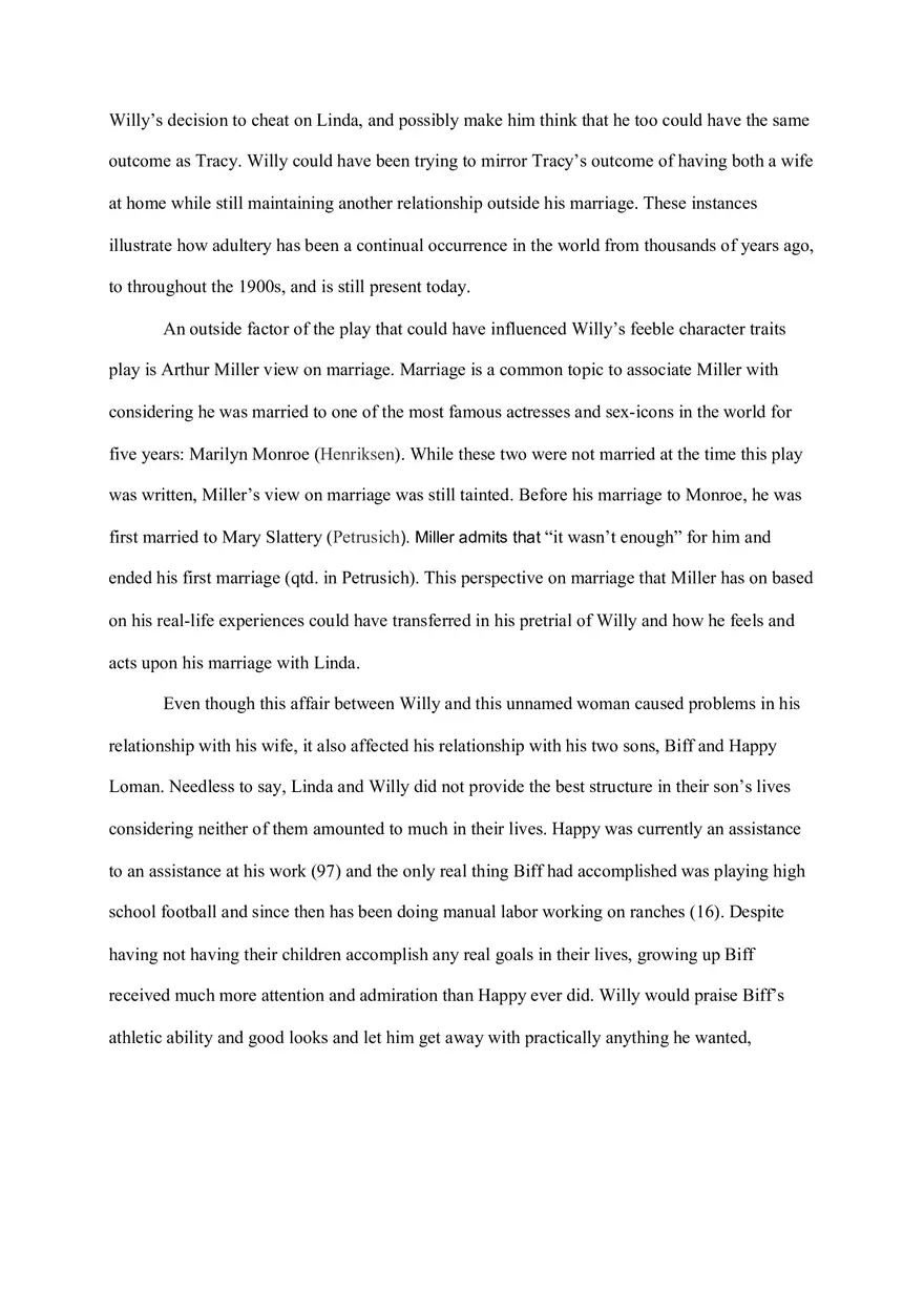 How Infinitely Was the True Downfall in “Death of a Salesman” - Page 3