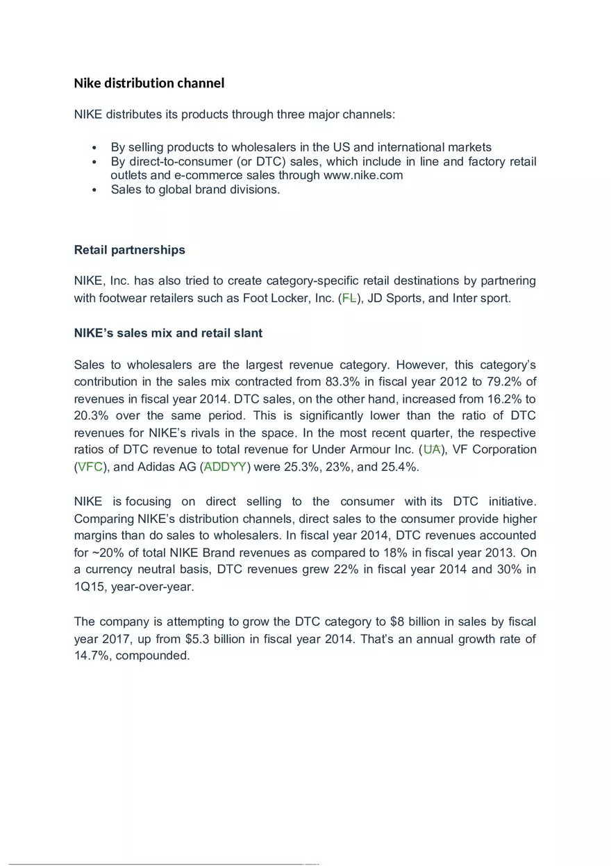 Nike Distribution Channel - Page 1