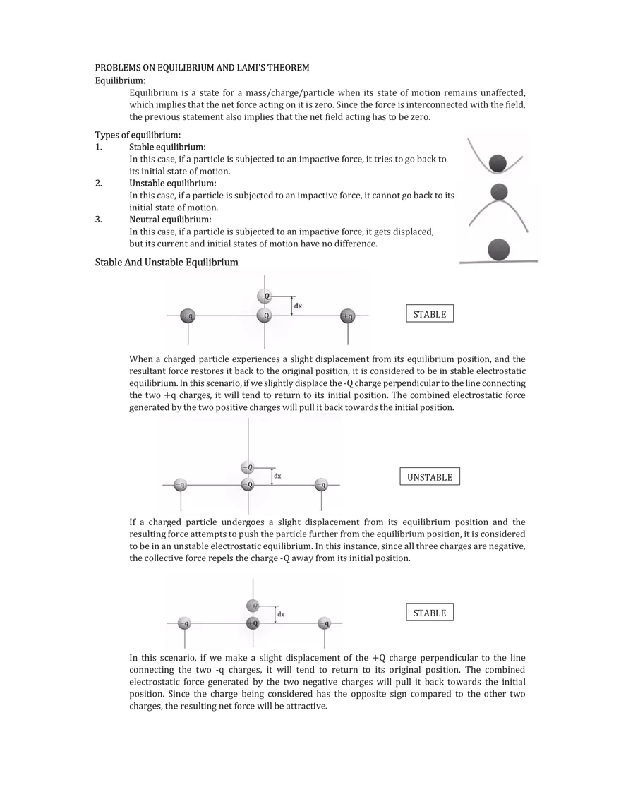 Problems on Equilibrium and Lami's Theorem - Page 1