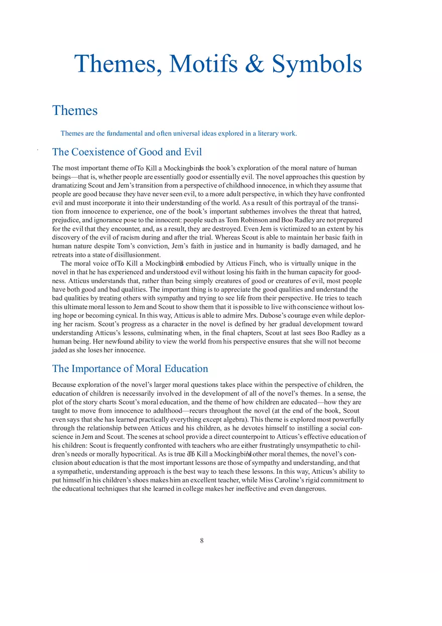 To Kill a Mockingbird Themes, Motifs & Symbols - Page 1