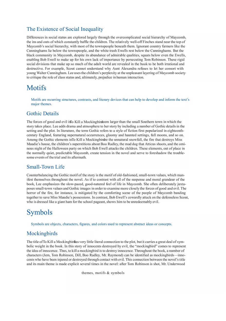 To Kill a Mockingbird Themes, Motifs & Symbols - Page 2