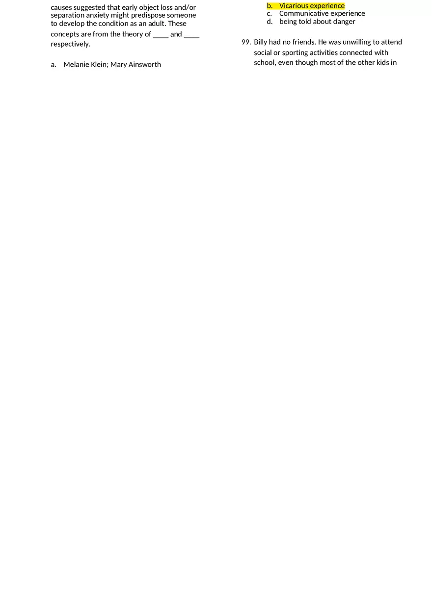 Abnormal Psychology Practice Test - Page 8