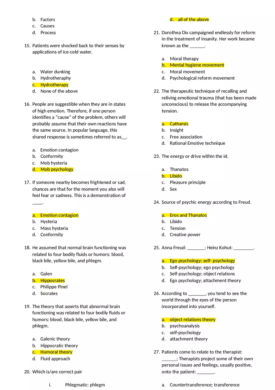 Abnormal Psychology Practice Test - Page 10