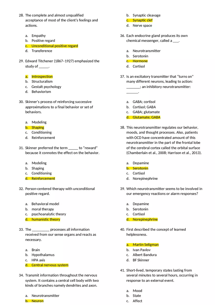 Abnormal Psychology Practice Test - Page 12