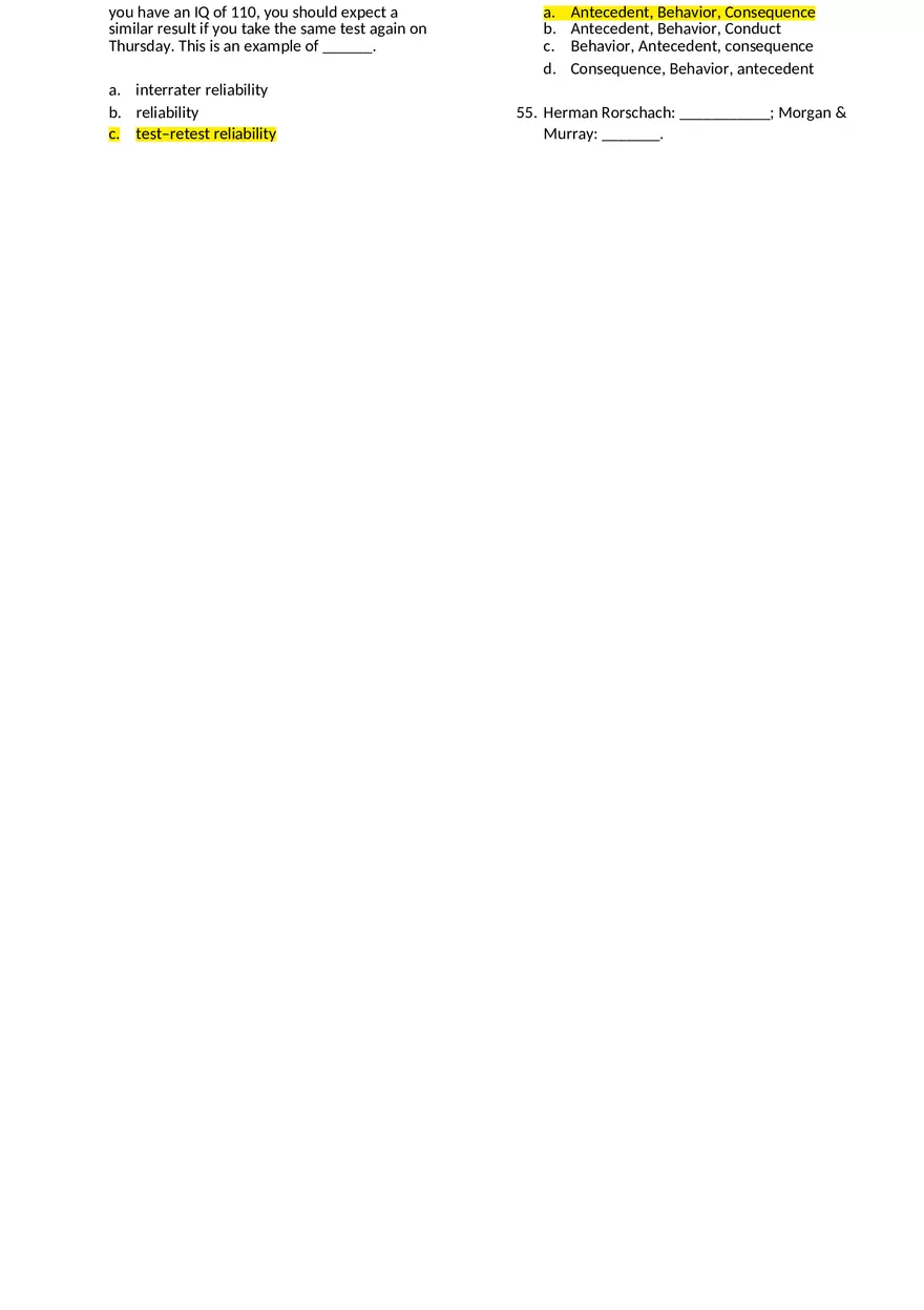 Abnormal Psychology Practice Test - Page 15