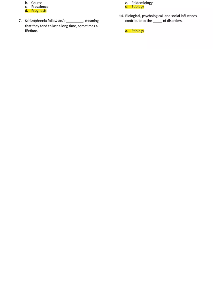 Abnormal Psychology Practice Test - Page 2